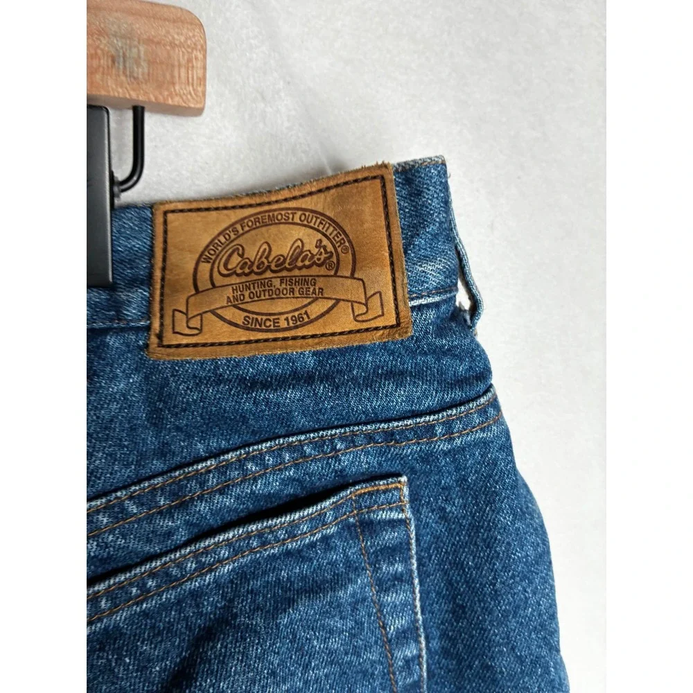 Cabelas‎ Fleece Lined Jeans Mens 40x30 Blue Denim Insulated Outdoor Pants 40x29